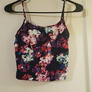Crop Floral Tank size S